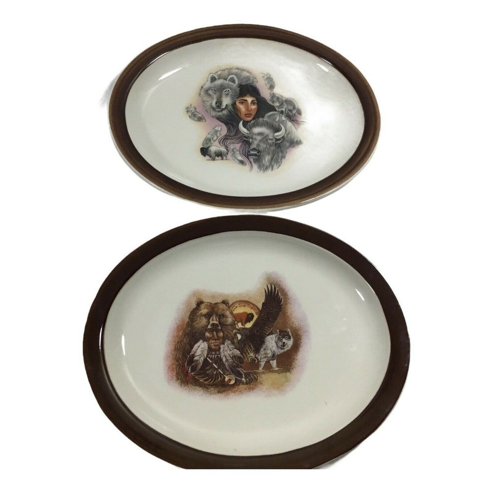 Homer Laughlin China  American Heritage Platters 9.75"X 8 Excellent Rare
